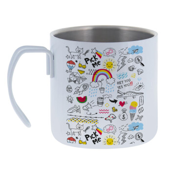 Doodle kids, Mug Stainless steel double wall 400ml