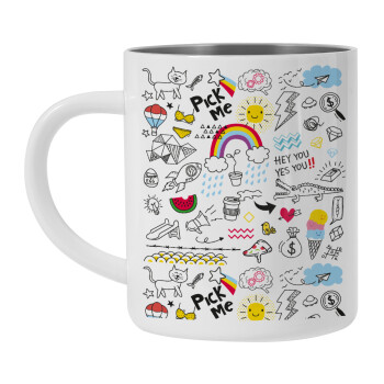 Doodle kids, Mug Stainless steel double wall 450ml