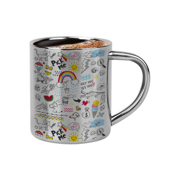 Doodle kids, Double-wall metal cup for espresso (220ml)