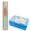 Easter Set, children's snack container BLUE & Easter aromatic flat candle (30cm) (TURQUOISE)