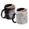 Color changing magic Mug, ceramic, 330ml when adding hot liquid inside, the black colour desappears (1 pcs)