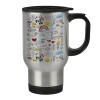 Stainless steel travel mug with lid, double wall 450ml