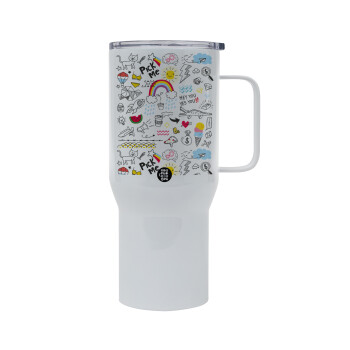 Doodle kids, Mega Stainless steel Tumbler with lid, double wall 750L