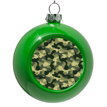 Army, Green Christmas tree ornament bauble 8cm