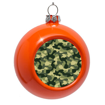 Army, Orange Christmas tree ornament bauble 8cm