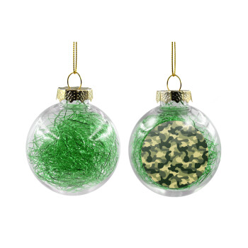 Army, Transparent Christmas tree ball ornament with green filling 8cm