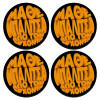 SET of 4 round wooden coasters (9cm)