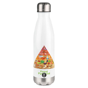 Food pyramid chart, Metal mug thermos White (Stainless steel), double wall, 500ml