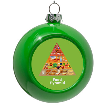 Food pyramid chart, Green Christmas tree ornament bauble 8cm