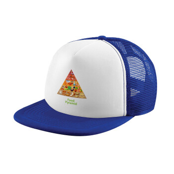 Διατροφική πυραμίδα, Καπέλο Ενηλίκων Soft Trucker με Δίχτυ Blue/White (POLYESTER, ΕΝΗΛΙΚΩΝ, UNISEX, ONE SIZE)