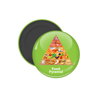 Food pyramid chart, Μαγνητάκι ψυγείου στρογγυλό διάστασης 5cm