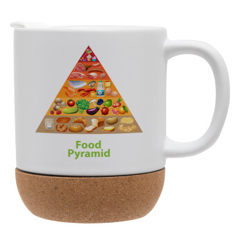 Food pyramid chart, Ceramic coffee mug Cork (MAT), 330ml (1pcs)