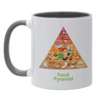 Food pyramid chart, Mug colored grey, ceramic, 330ml