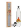 Easter candle, metallic white thermos bottle (500ml) & aromatic flat candle (30cm) (GRAY)