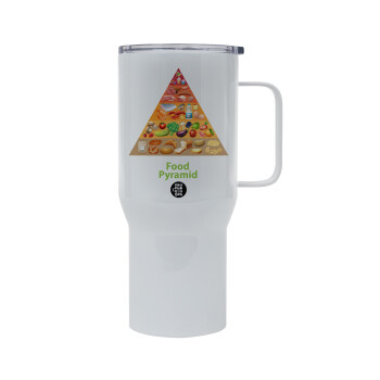 Food pyramid chart, Mega Stainless steel Tumbler with lid, double wall 750L