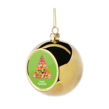 Food pyramid chart, Χριστουγεννιάτικη μπάλα δένδρου Χρυσή 8cm