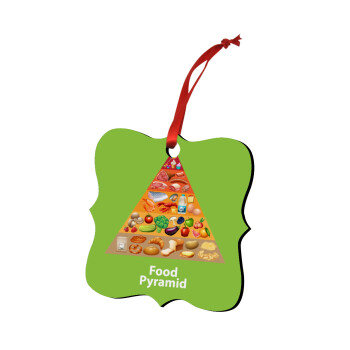 Food pyramid chart, Christmas ornament polygon wooden 7.5cm