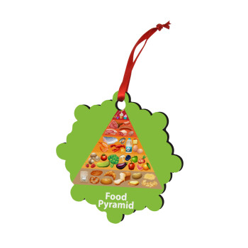 Food pyramid chart, Χριστουγεννιάτικο στολίδι snowflake ξύλινο 7.5cm