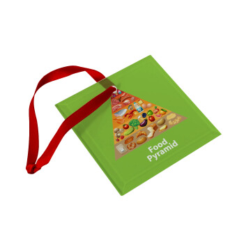 Food pyramid chart, Christmas ornament, glass square ornament 9x9cm