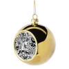 Golden Christmas tree ball ornament 8cm