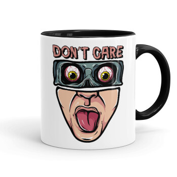 Don't Care, Mug colored black, ceramic, 330ml