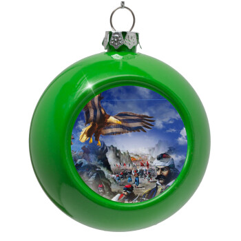 25η Μαρτίου 1821 Εθνική Επέτειος, Green Christmas tree ornament bauble 8cm