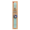 Easter Set, wooden keychain & aromatic flat Easter candle (30cm) (TURQUOISE)