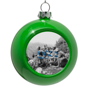 28η οκτωβρίου 1940, Green Christmas tree ornament bauble 8cm