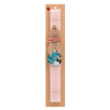 Easter Set, wooden keychain & scented flat Easter candle (30cm) (PINK)