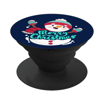 Merry Christmas snowman, Phone Holders Stand  Black Hand-held Mobile Phone Holder