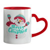 Mug heart red handle, ceramic, 330ml