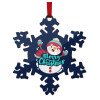 Christmas ornament wooden snowflake 9cm