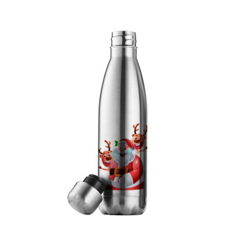 Santa Claus & Deers, Inox (Stainless steel) double-walled metal mug, 500ml