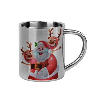 Santa Claus & Deers, Mug Stainless steel double wall 300ml