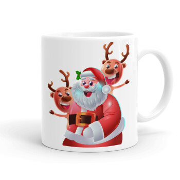 Santa Claus & Deers, Ceramic coffee mug, 330ml (1pcs)