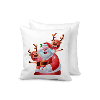 Santa Claus & Deers, Sofa cushion 40x40cm includes filling