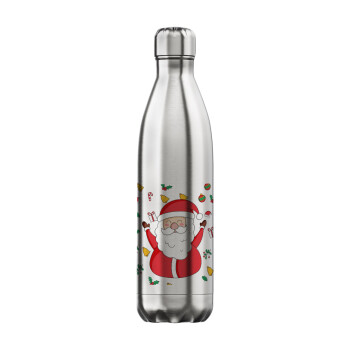 Santa Claus gifts, Μεταλλικό παγούρι θερμός Inox (Stainless steel), διπλού τοιχώματος, 750ml