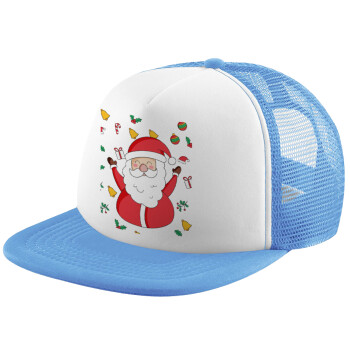 Santa Claus gifts, Καπέλο παιδικό Soft Trucker με Δίχτυ ΓΑΛΑΖΙΟ/ΛΕΥΚΟ (POLYESTER, ΠΑΙΔΙΚΟ, ONE SIZE)