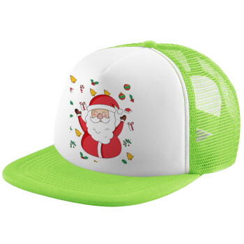 Santa Claus gifts, Καπέλο Ενηλίκων Soft Trucker με Δίχτυ ΠΡΑΣΙΝΟ/ΛΕΥΚΟ (POLYESTER, ΕΝΗΛΙΚΩΝ, ONE SIZE)