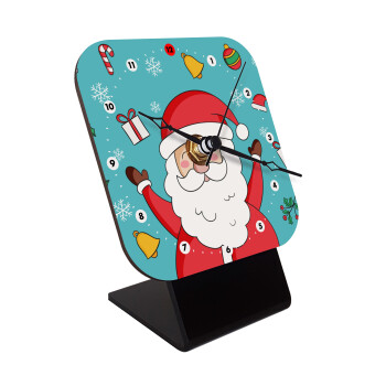 Santa Claus gifts, Quartz Wooden table clock with hands (10cm)