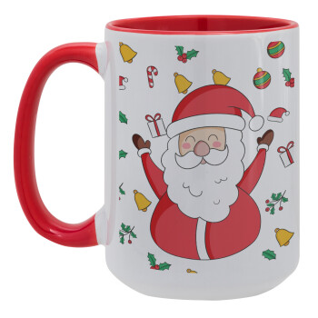 Santa Claus gifts, Κούπα Mega 15oz, κεραμική Κόκκινη, 450ml