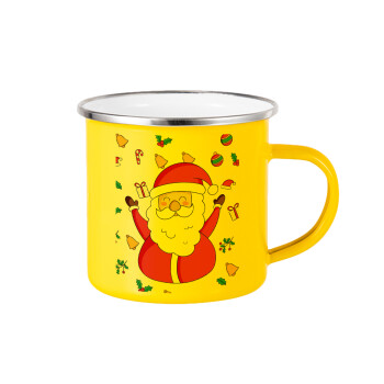 Santa Claus gifts, Yellow Enamel Metallic Cup 360ml