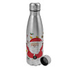 Metallic water bottle, stainless steel, 750ml