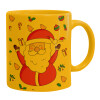 Ceramic coffee mug yellow, 330ml