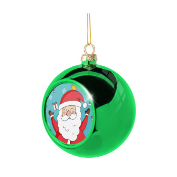 Santa Claus gifts, Χριστουγεννιάτικη μπάλα δένδρου Πράσινη 8cm