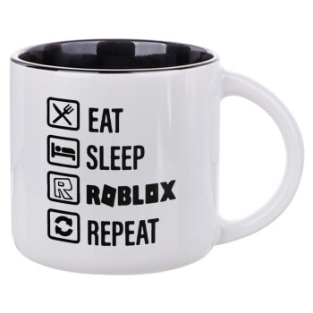 Eat, Sleep, Roblox, Repeat, Κούπα κεραμική 400ml Λευκή/Μαύρη