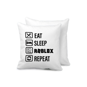 Eat, Sleep, Roblox, Repeat, Sofa cushion 40x40cm includes filling