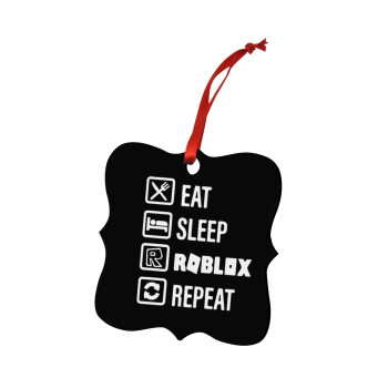 Eat, Sleep, Roblox, Repeat, Christmas ornament polygon wooden 7.5cm