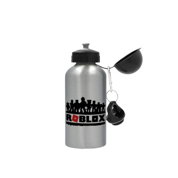 Roblox team, Metallic water jug, Silver, aluminum 500ml