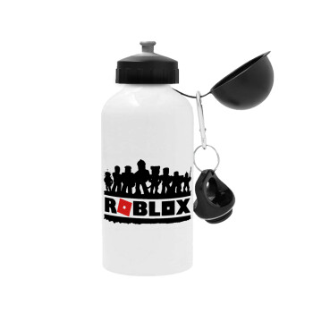 Roblox team, Metal water bottle, White, aluminum 500ml